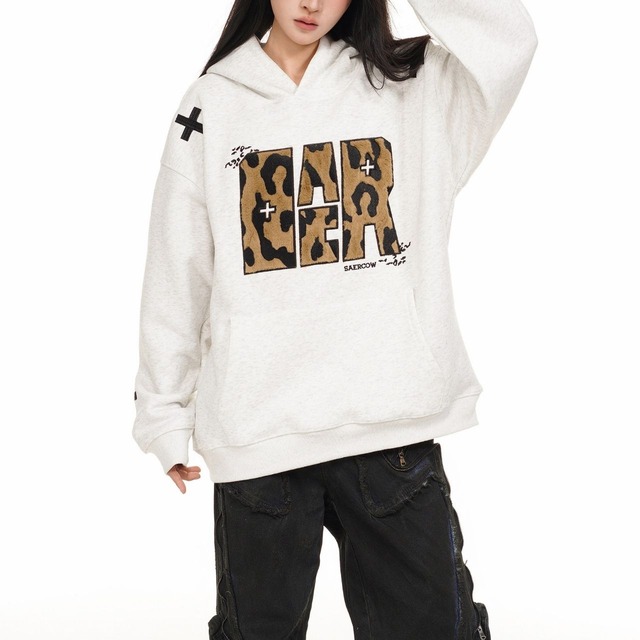 レオパードタイポクロスフーディ 3col   R01343