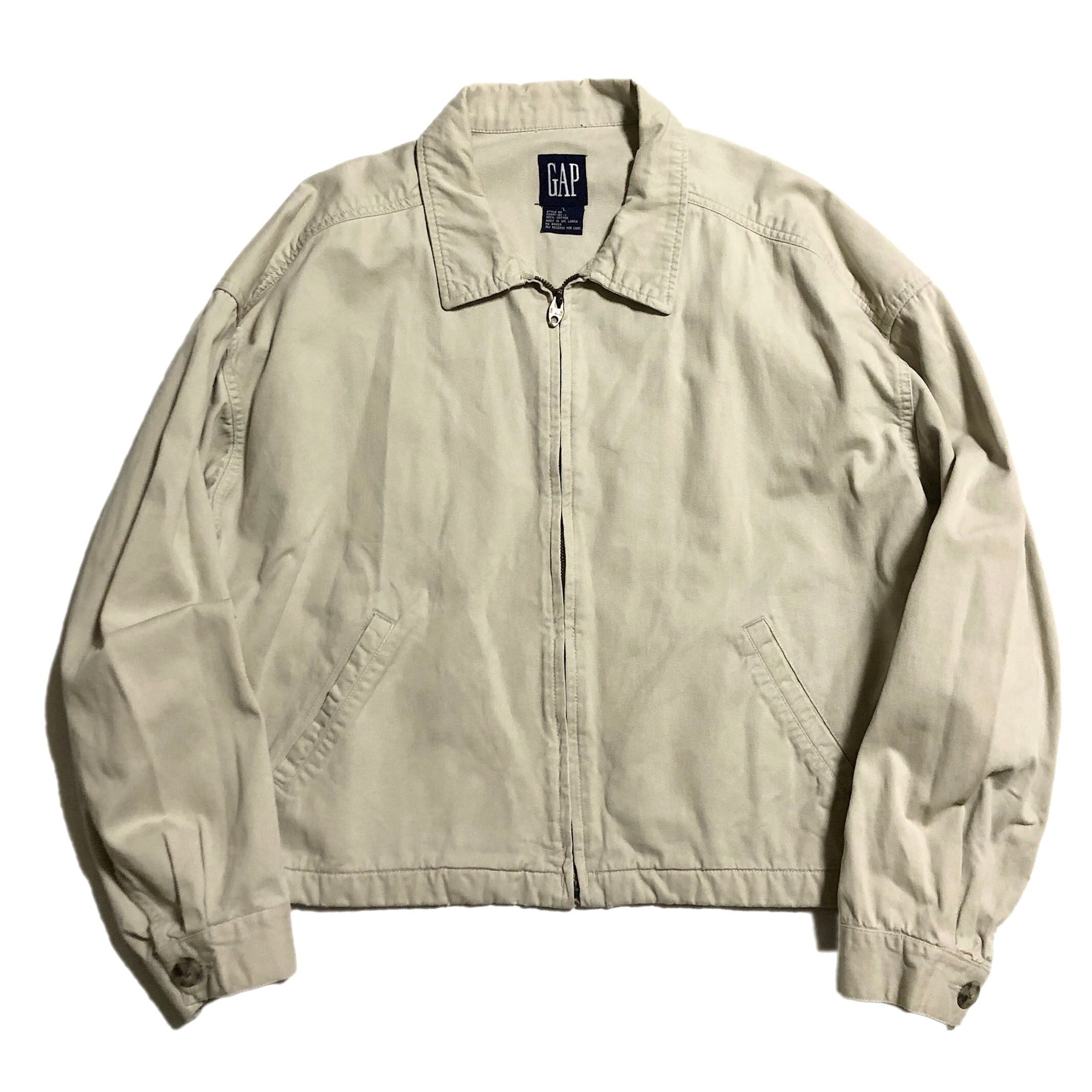 80s GAP コットン トラッカージャケット アイボリー【L】 オールド 