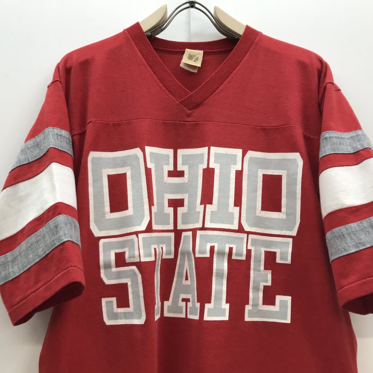 LOGO7 70年代 USA製 OHIO STATE カレッジプリント Vネック