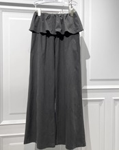 レース付きカジュアルワイドパンツ　