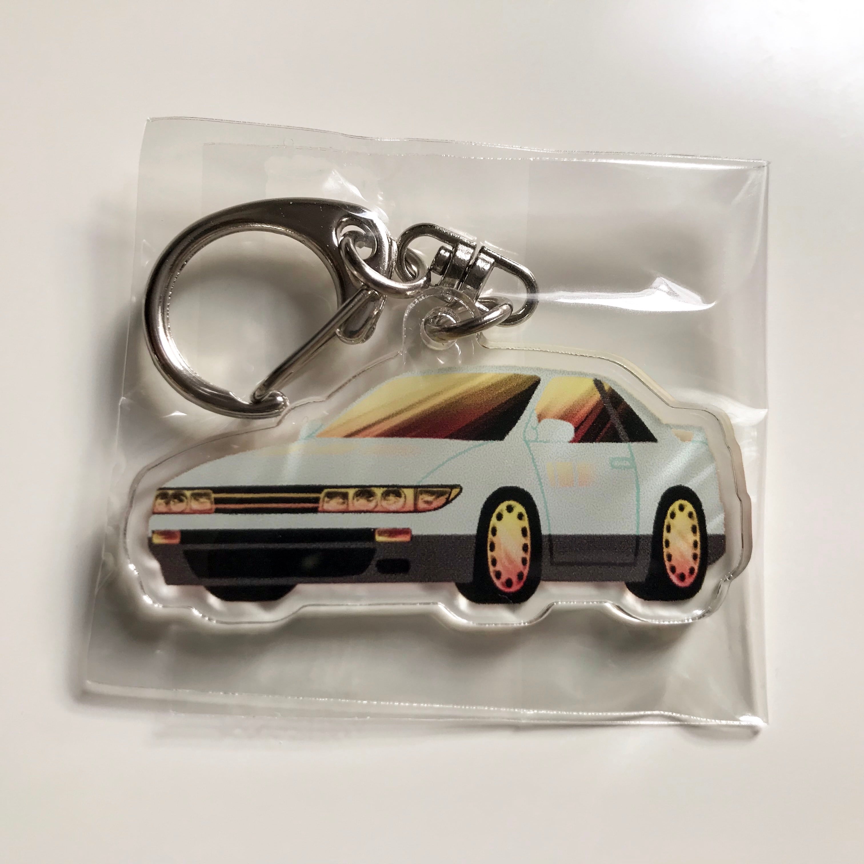 2021公式店舗 日産シルビアS13 キーホルダーリング型 A-493-1 SILVIA 金黒 金2重リング キーホルダー シルビア S13