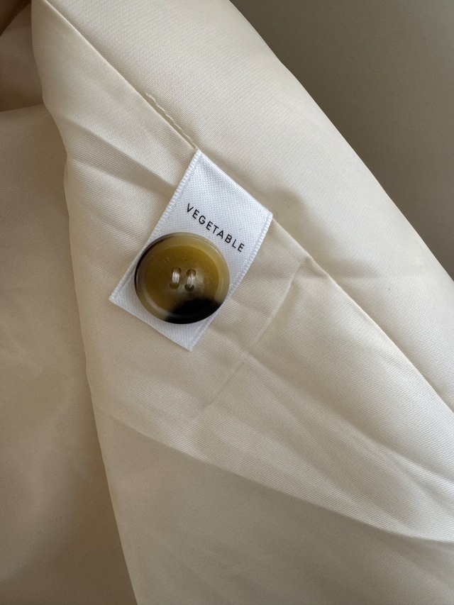 (予約) vegetable / Bell half coat (ivory)