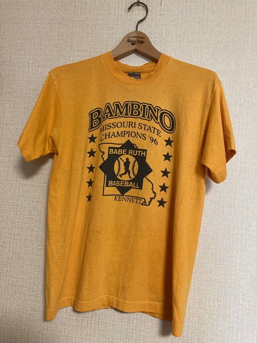 0sVINTAGE   FRUIT OF THE ROOM　BEST黒タグ　BABE RUTH BASE BALL　Tシャツ　made in USA