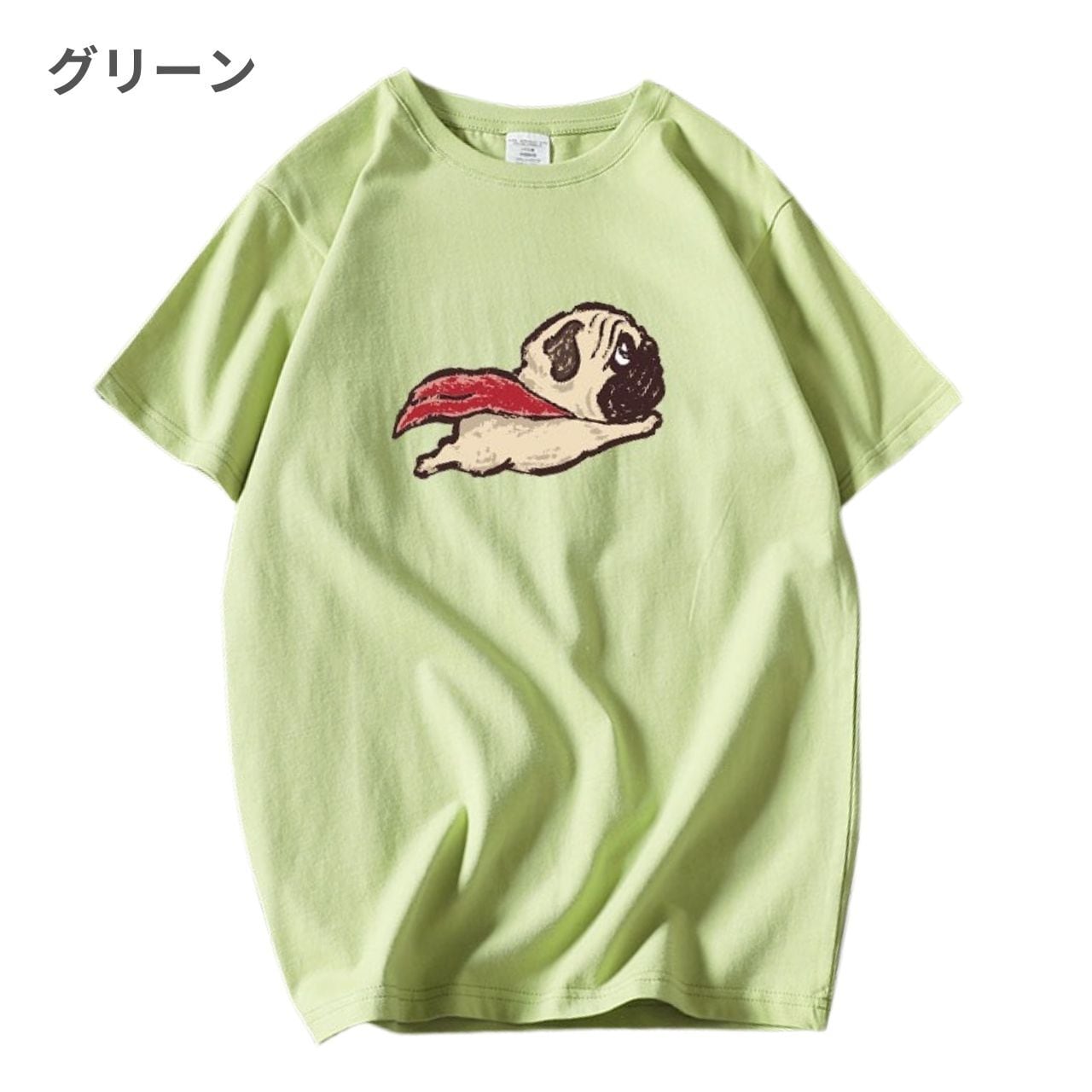 T-shirt -super pug- 7colors r-t1 | Pug shower - パグシャワー パグ