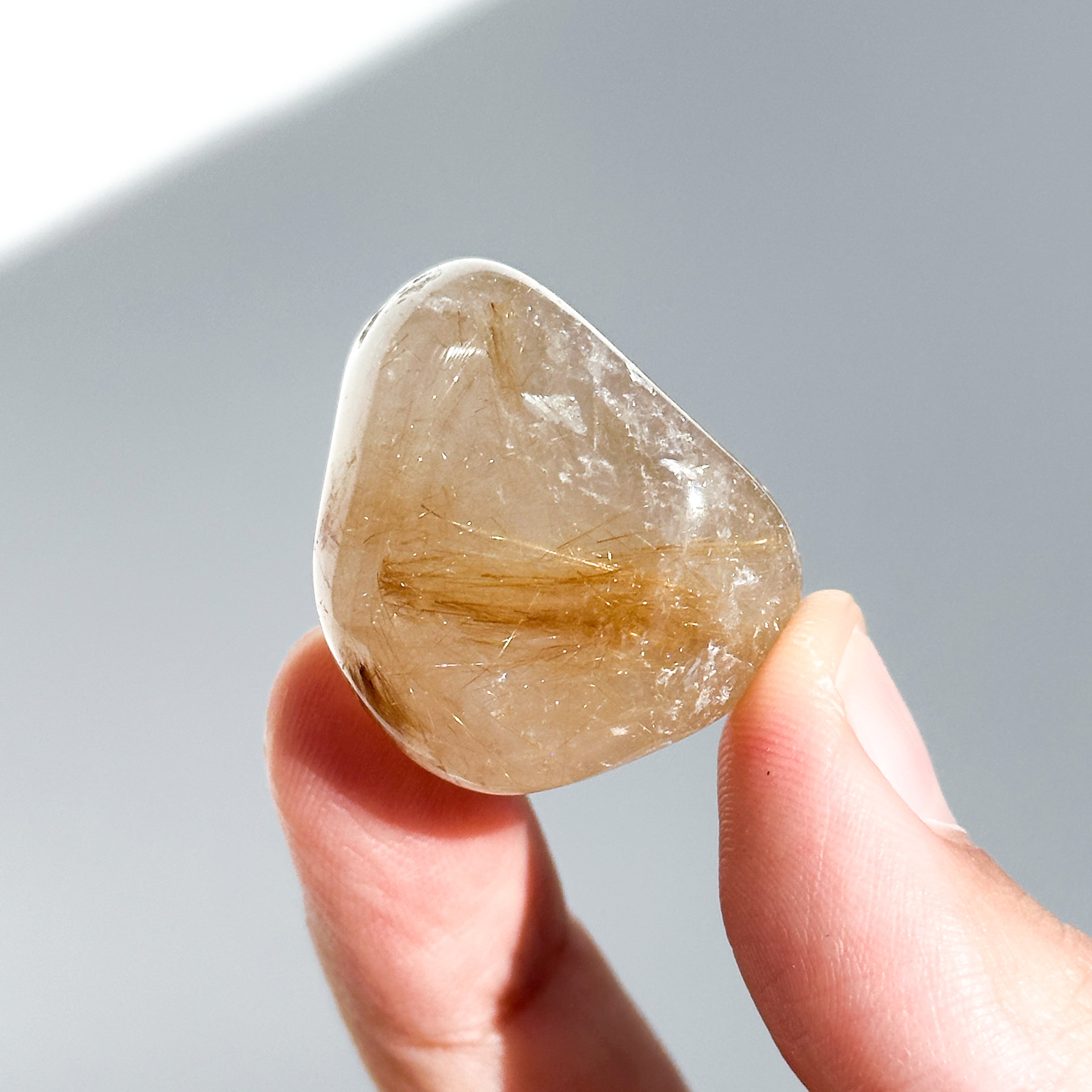 ルチルインクォーツ タンブル 76◇ Rutile in Quartz◇天然石・鉱物