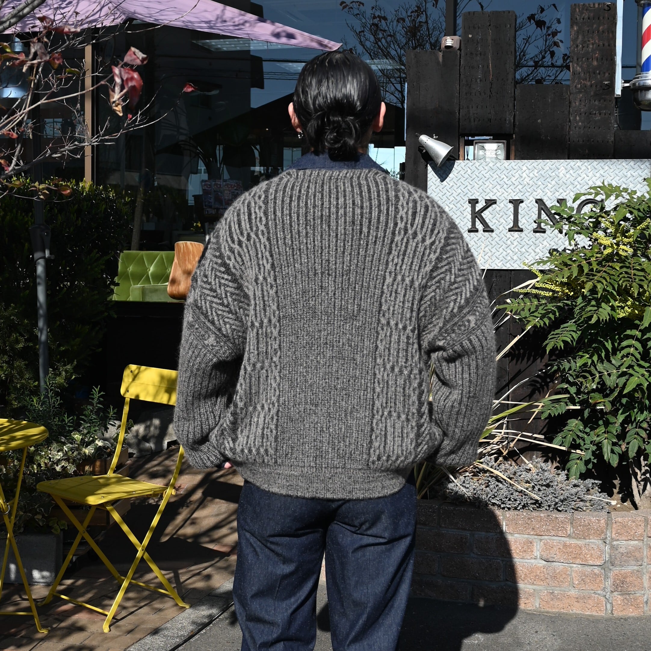 m*。様 yashiki ニット22awグレー カーディガン サイズ2 YASHIKI ニットカーディガン サイズ2 yashiki ニット22awグレー