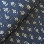 ブロックプリント生地【50cm単位】インド綿 小花柄B ネイビー×水色 #45593-NV2