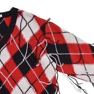 【CHARLES JEFFREY LOVERBOY】GUDDLE ARGYLE CARDI(RED)