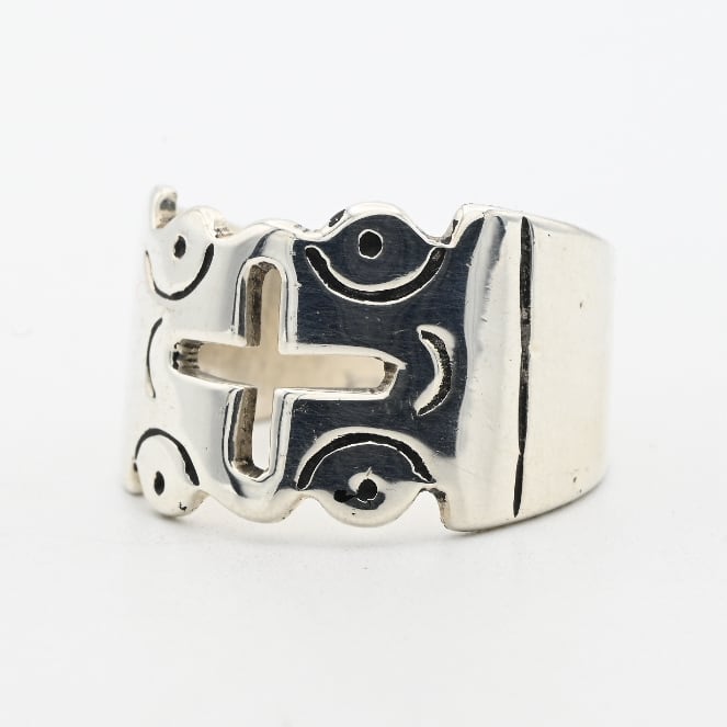 Cutting Out Playful Design Top Wide Ring #20.5 / Mexico
