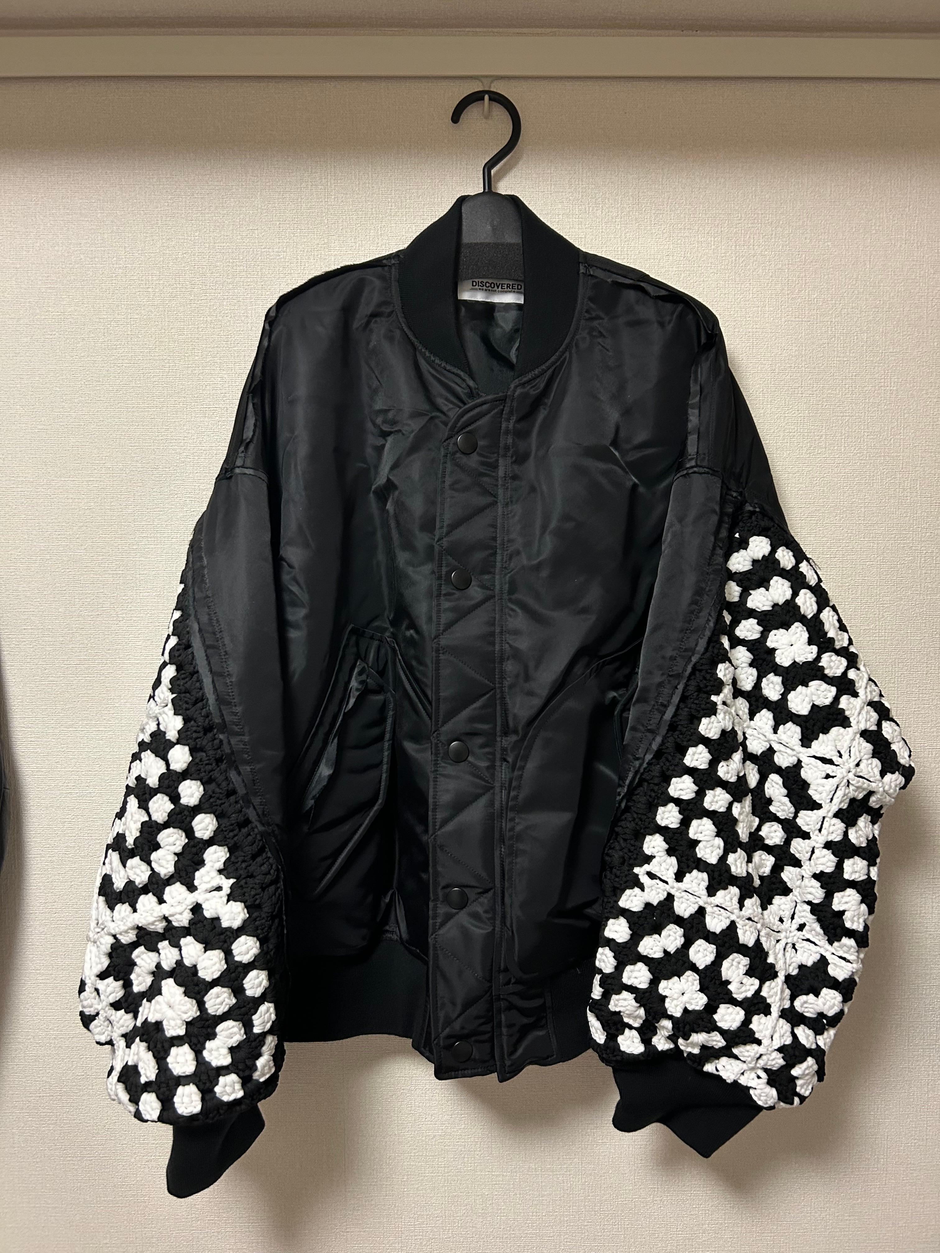 【 DISCOVERED ディスカバード】CROCHET SLEEVE MA-1 BLACK×BLACK