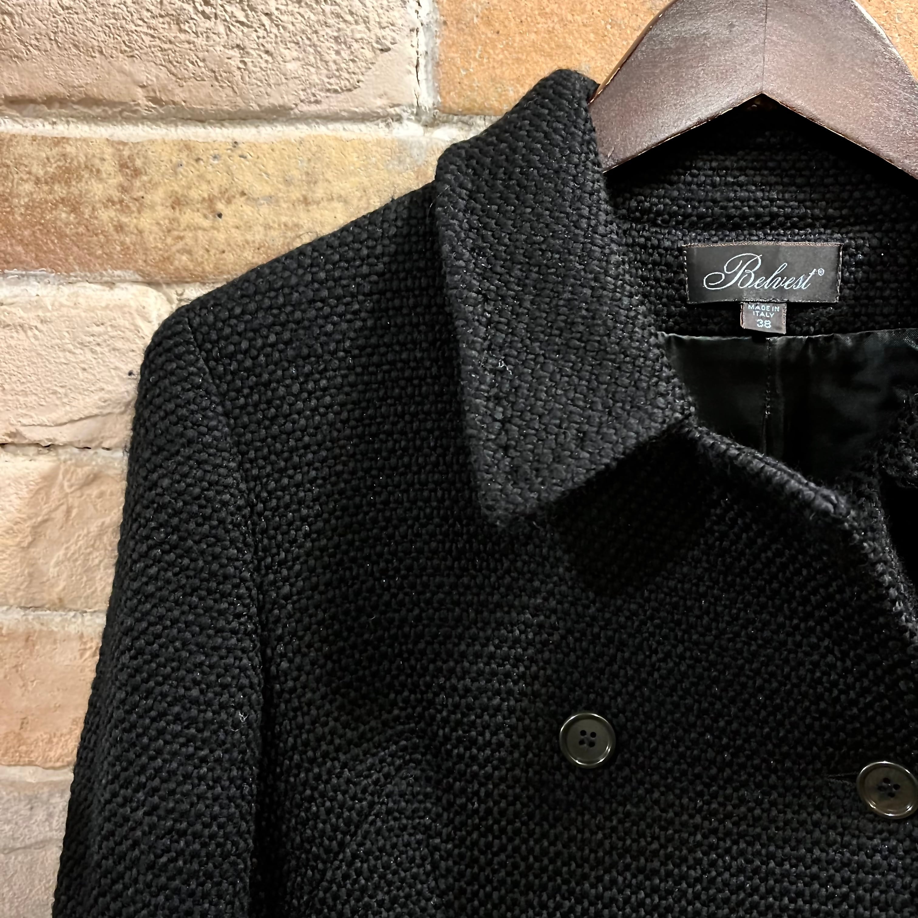 belvest ladies wool coat size38 black ベルベスト イタリア製ウール
