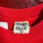 90s USA製 Winston ポケットTシャツ　赤　バック発泡プリントイーグル　タバコTシャツ