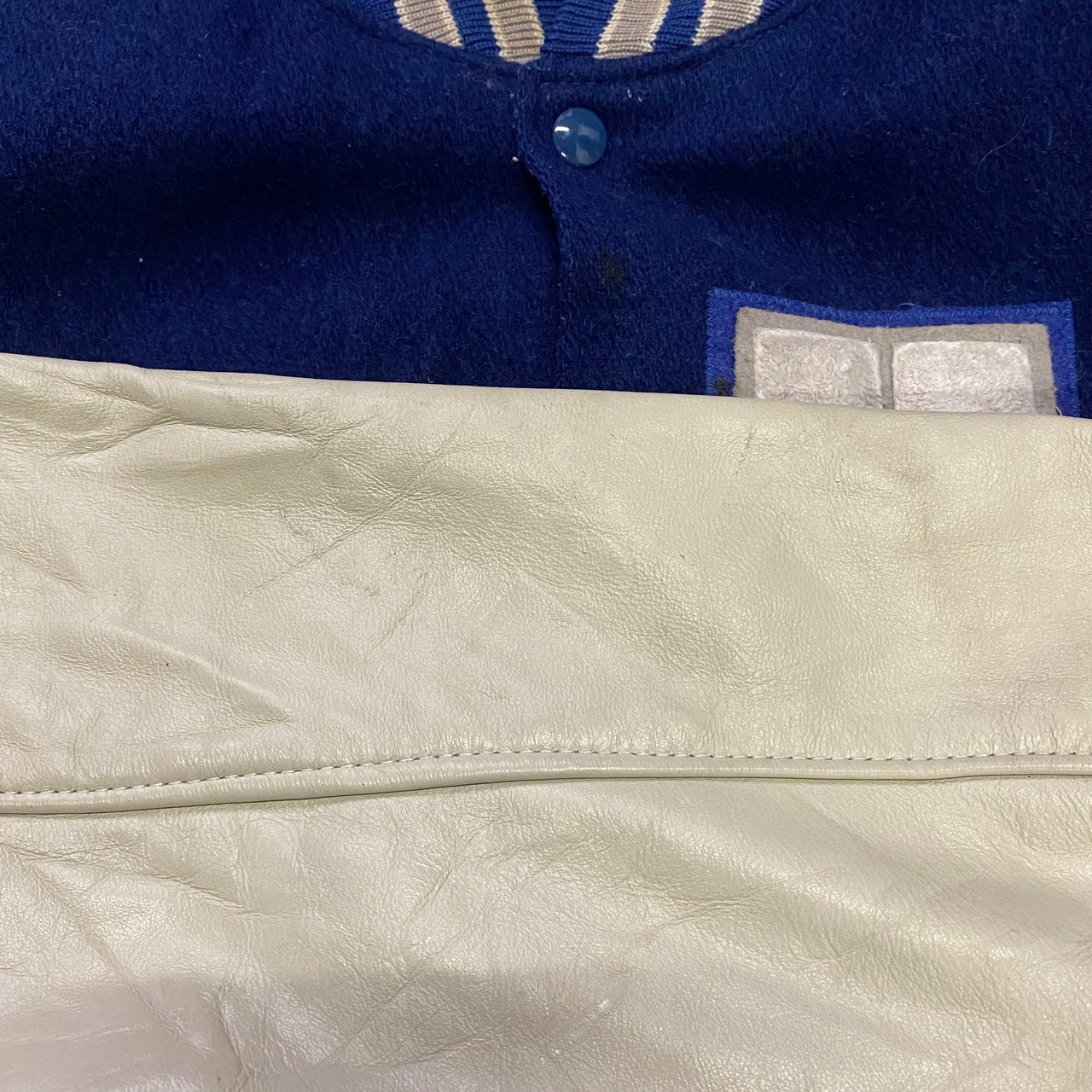 USA製 70年代〜80年代 ホロウェイ カレッジチーム ワッペン 袖レザー 