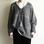 INNAT V-neck line border sweater