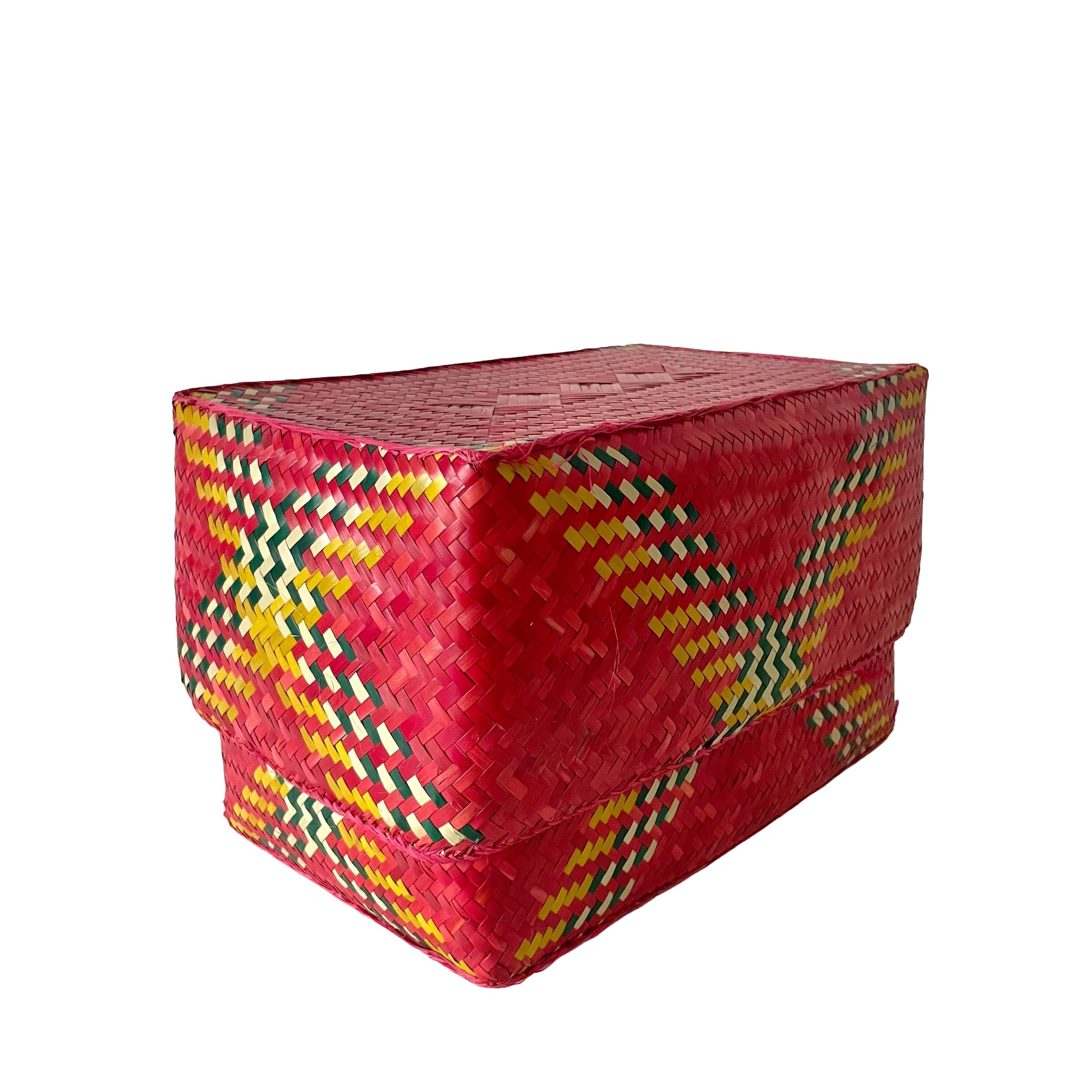 Rectangular colourful basket M w25.5cm×14.5cm×h16.5cm 四角カラフル