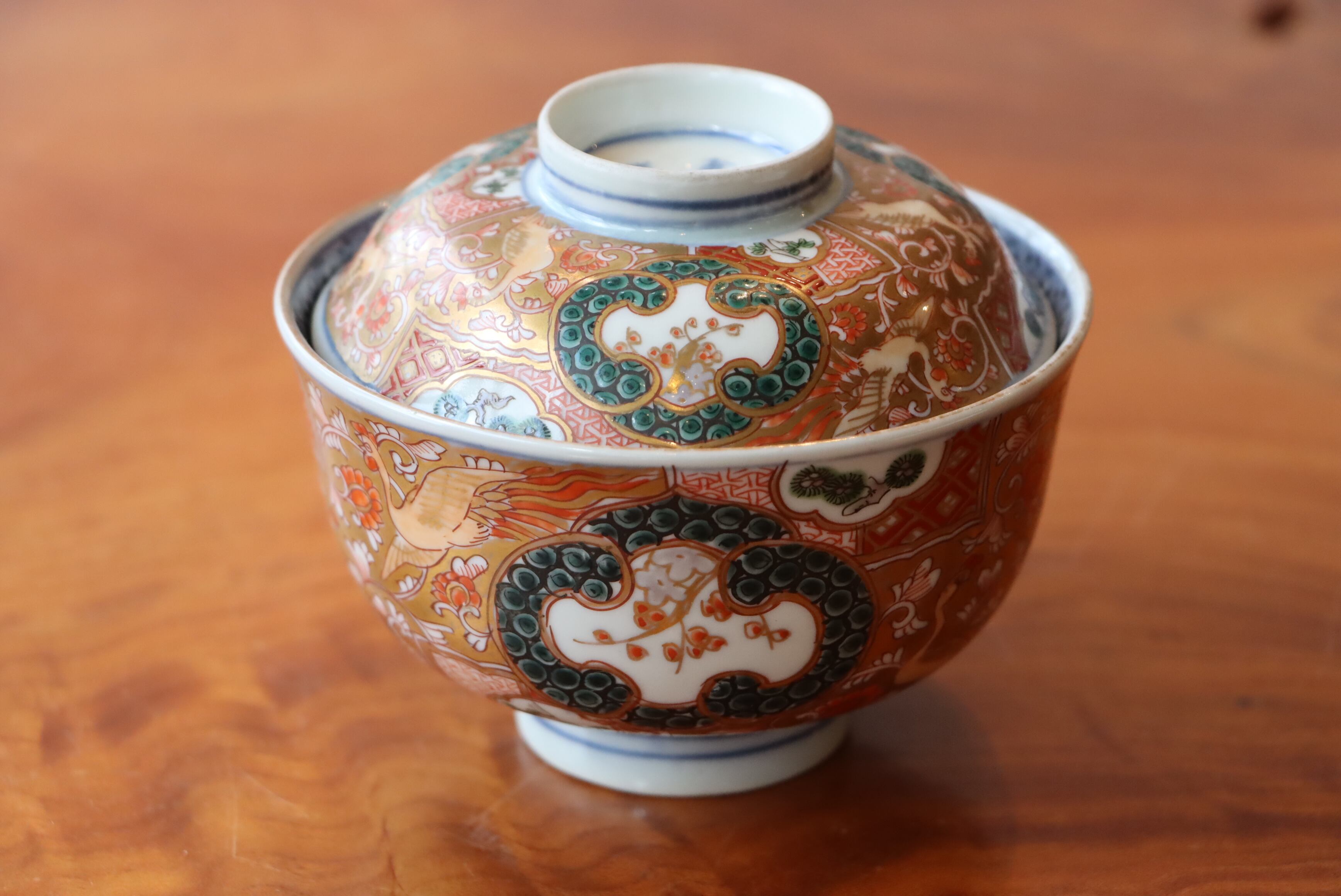 蓋茶碗 伊万里焼 色絵 鳳凰松竹梅文 | (有)新原美術