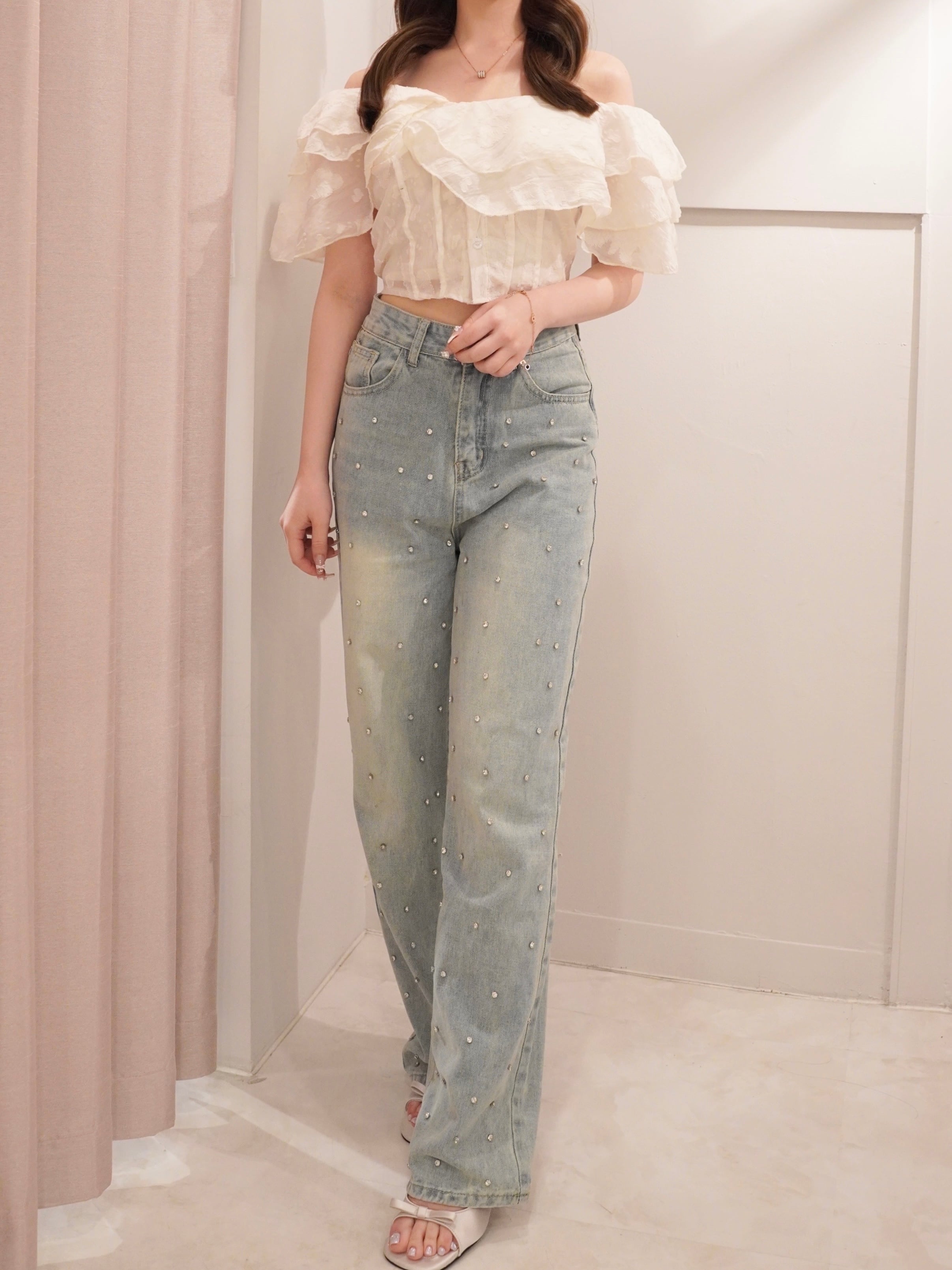 original】bijou straight denim | POMME d'amour original】bijou straight denim | POMME d'amour