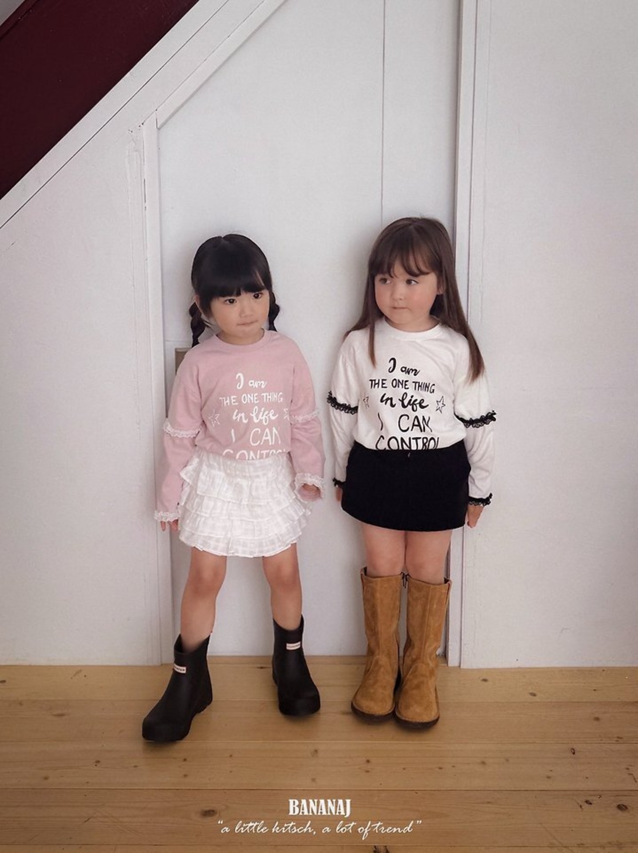 韓国子供服 / BANANA J / 26Autumn / コントロール レイヤードTシャツ / 秋服 / キッズ *XS~JS*