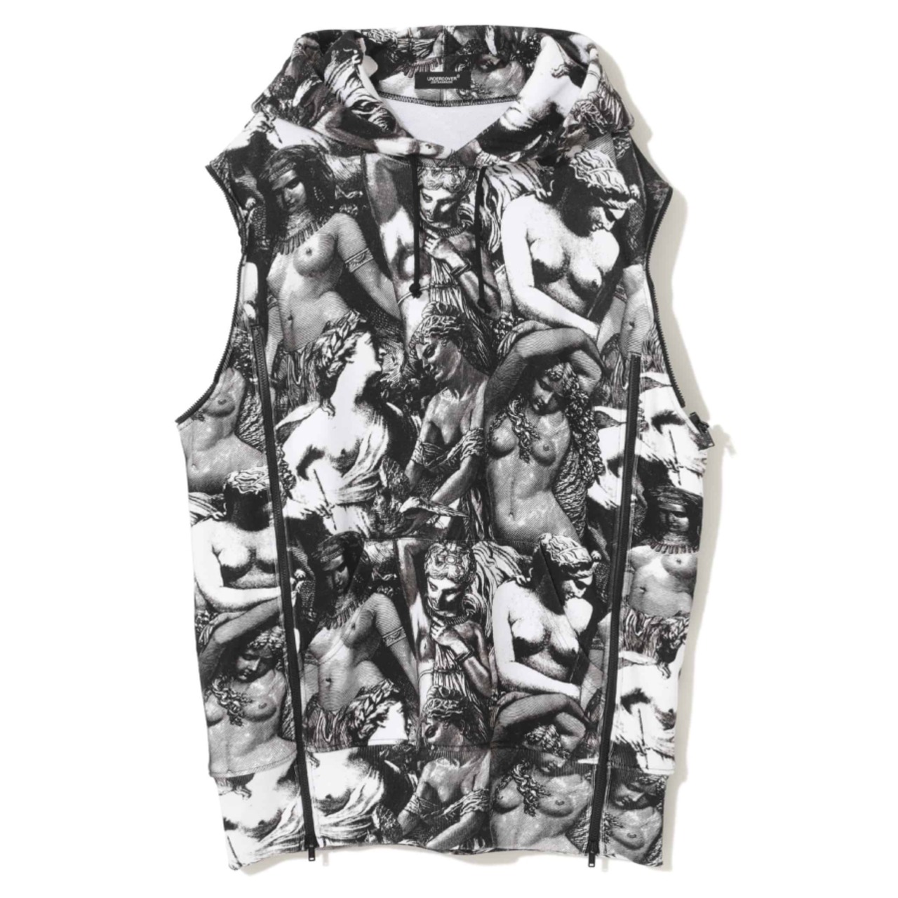 【UNDERCOVER】ﾇｰﾄﾞ総柄ｳﾗｹ袖取外ﾌｰﾃﾞｨｰ(BLACK MULTI) - 4