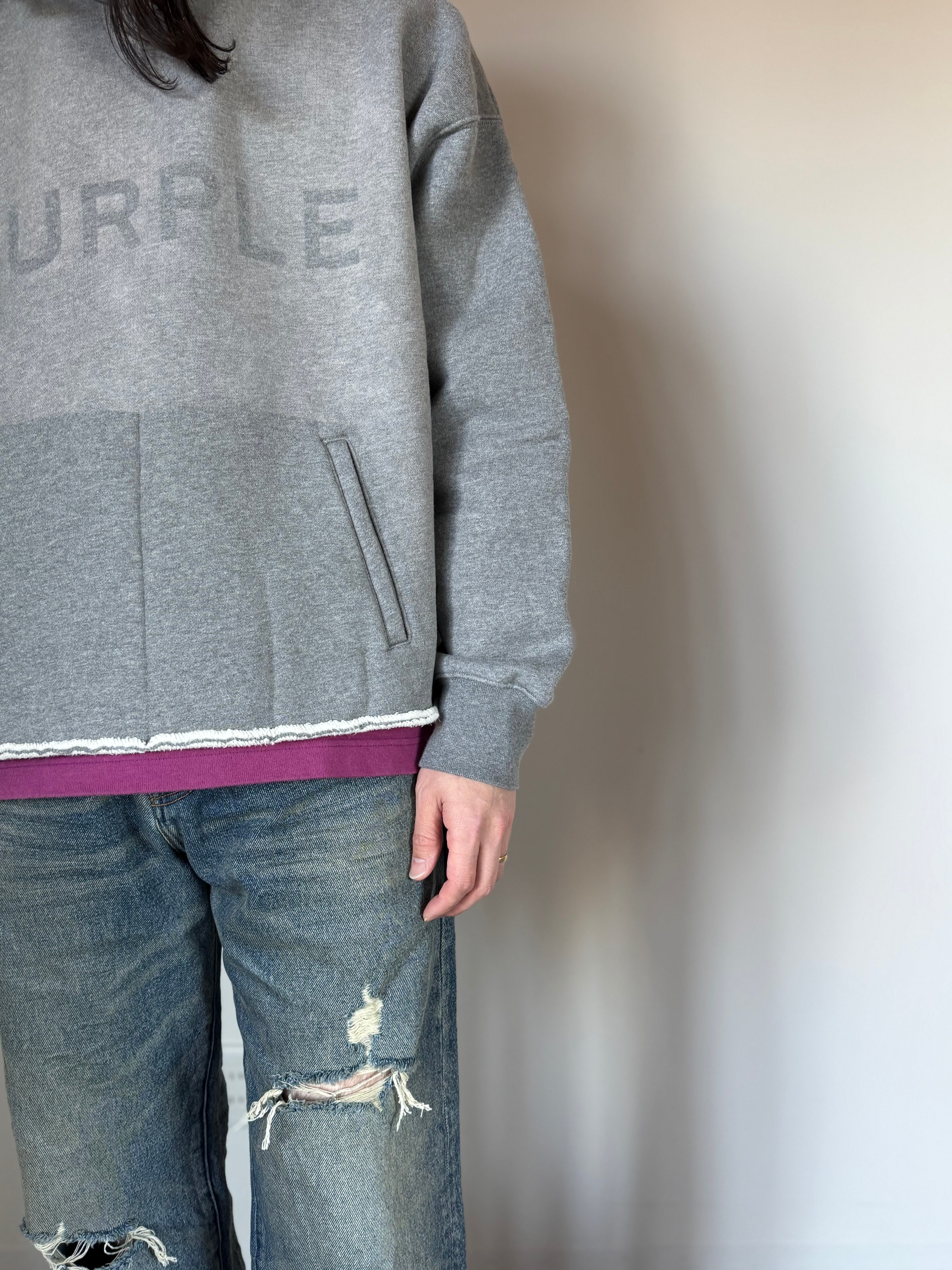 PURPLE BRAND 【シャドウ ワードマーク オーバーサイズ パーカー PURPLE BRAND 【シャドウ ワードマーク オーバーサイズ パーカー
