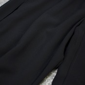 side slit layered design sheer wide pants