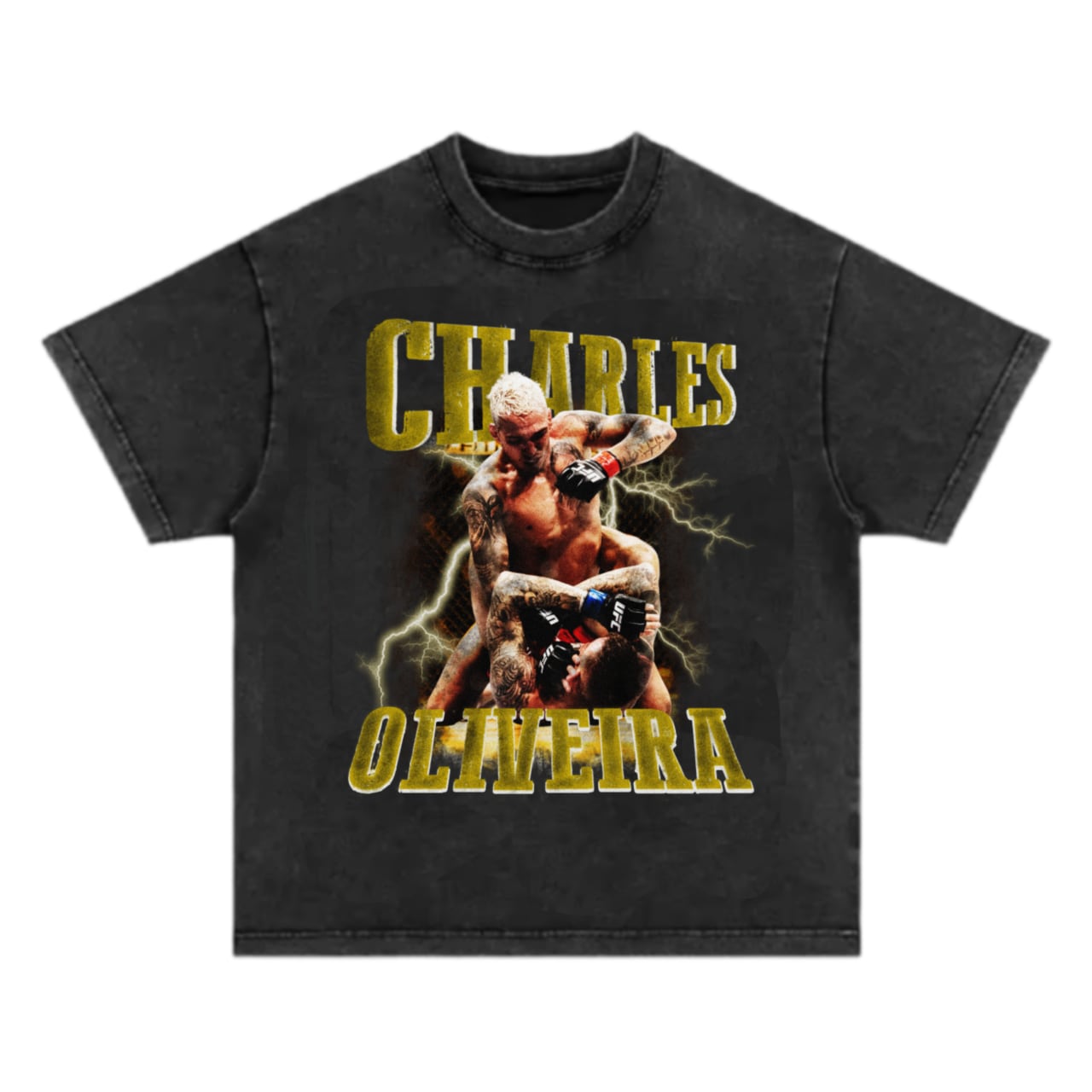 【UFC正規品•新品】チャールズ・オリベイラ ヴィンテージ加工TシャツXLサイズ 格闘技 チャールズオリベイラ Oliveira ヴィンテージ加工 T