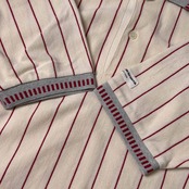 MEN′S CLUB SPORTS Licensed by VAN ヴァンヂャケット ストライプ 半袖 ポロシャツ L/アイボリー×レッド メンズ ビンテージ