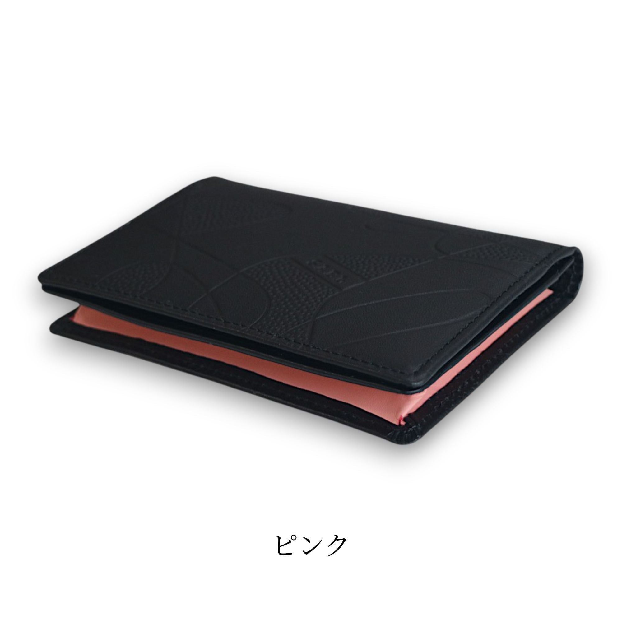 ペパーミント カードケース 名刺入れ 型押し名刺入れ マチ付 黒Xローズレッド ロックンロール ロカビリー 50s ロック 名刺入れ カードケース 型押し マチ付 赤と黒 カード