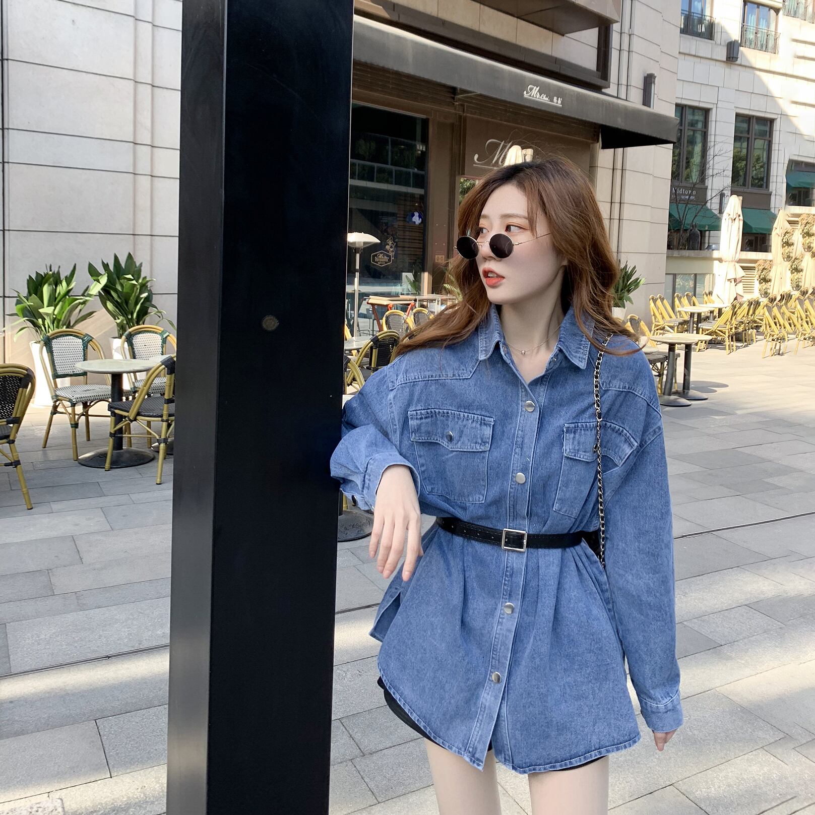 ウェストシャツ レディーススプリングブルートップス 春物 6Du_Shop_Women17218036073