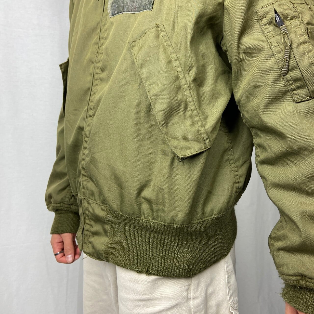 70年代 U.S.ARMY 米軍実品 ミリタリー ヘリクルージャケット メンズL