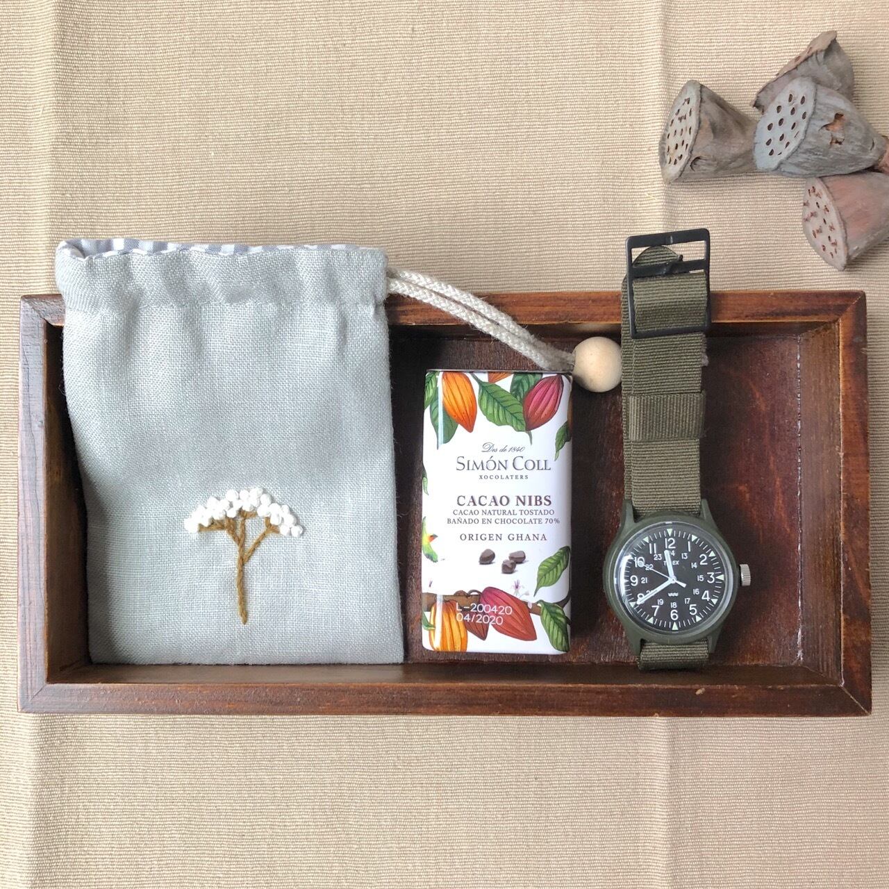 ボタニカル刺繍のミニ巾着【6種類】受注制作 | Leparc