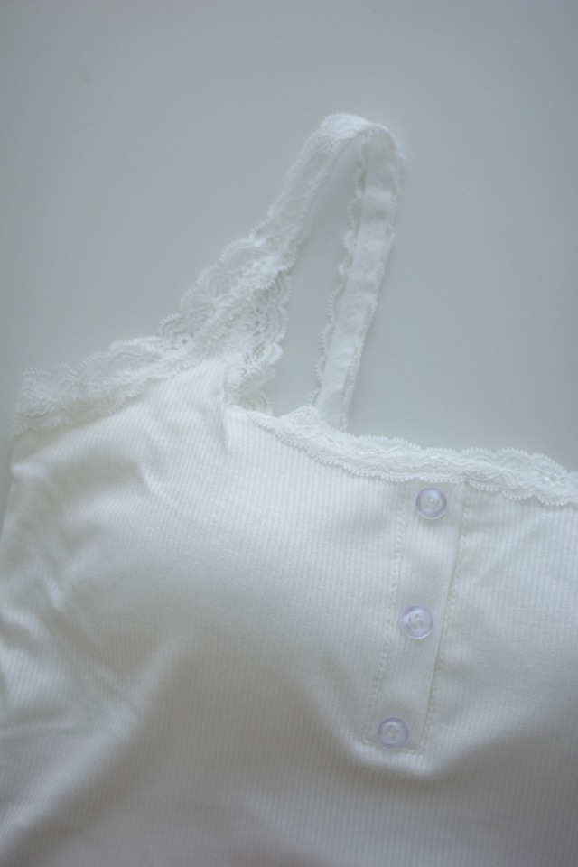 (即納) Fil. / Lace button cup sleeveless 3color