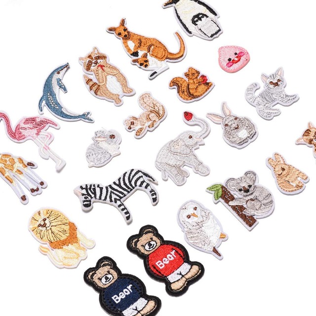 【Wdlife】動物ワッペン アイロン刺繍ワッペン しまうま うさぎ 猫 象カンガルーペンギン 様々な動物 キリンぞうさんタンチョウパンダフクロウ猫犬イルカワッペンアップリケ DIY服 小さいサイズ可愛い装飾【21枚セット】