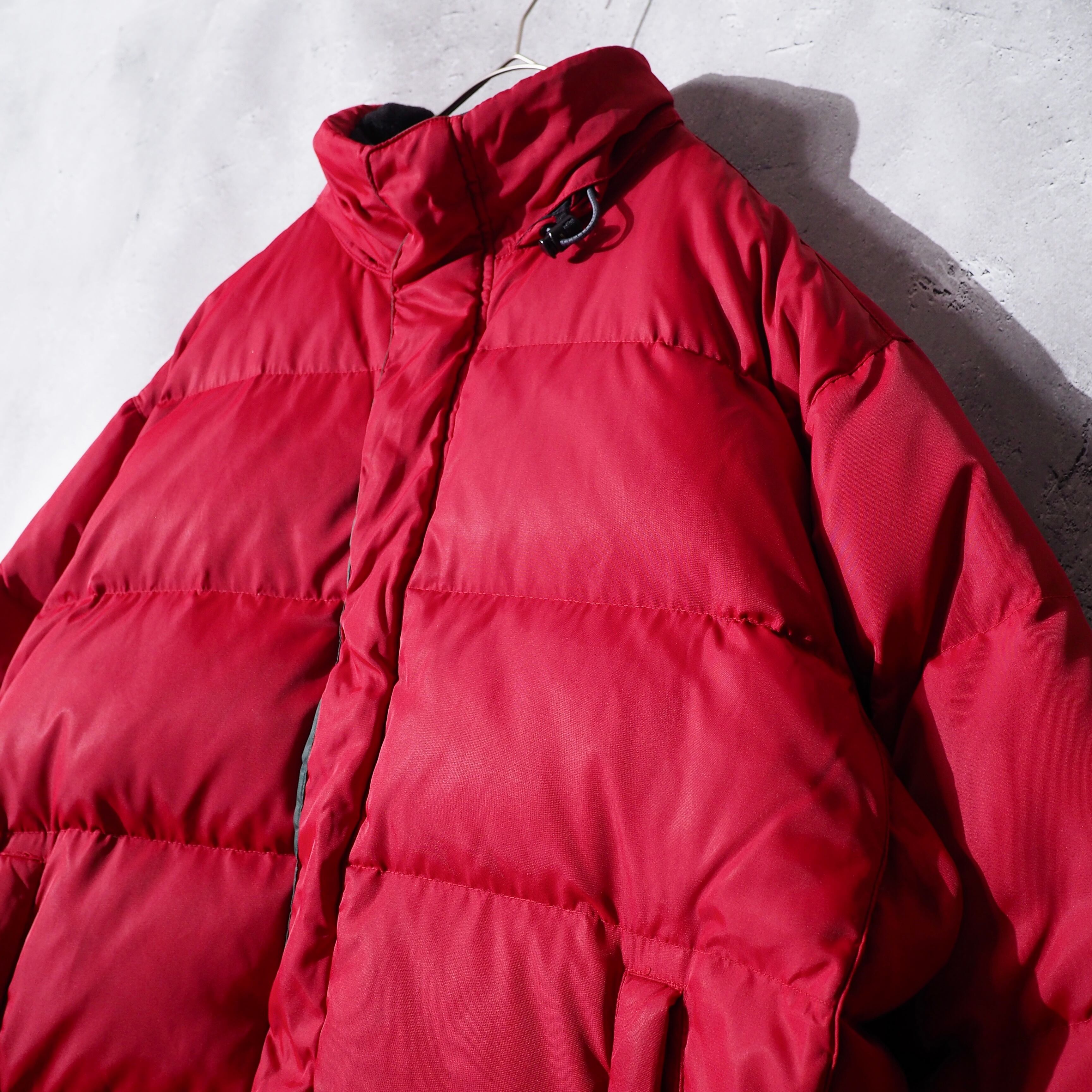 1990s ” Old GAP ” deep red color vintage loose silhouette full zip down jacket