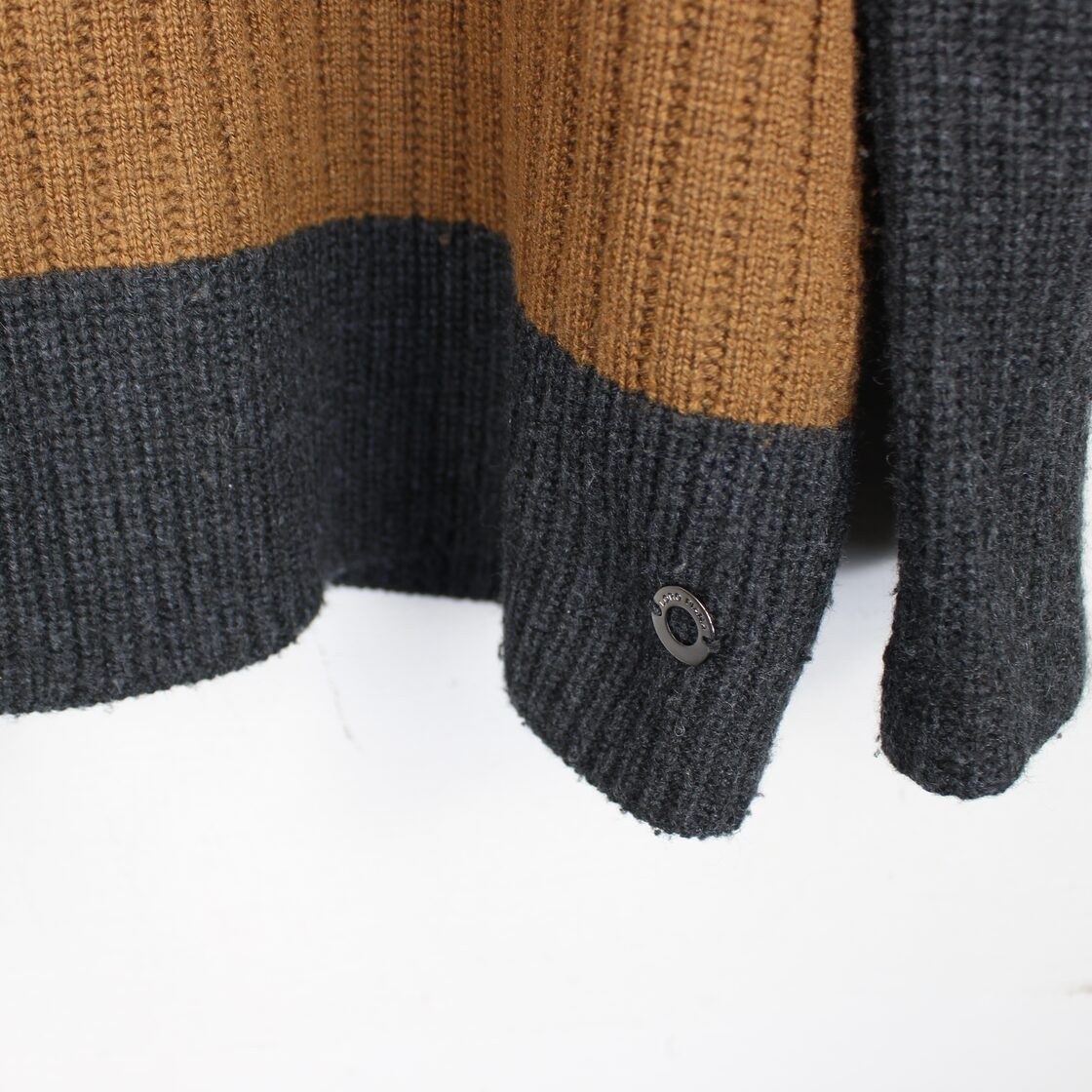 LORO PIANA CASHMERE100% BORDER HIGH NECK KNIT MADE IN ITALY 