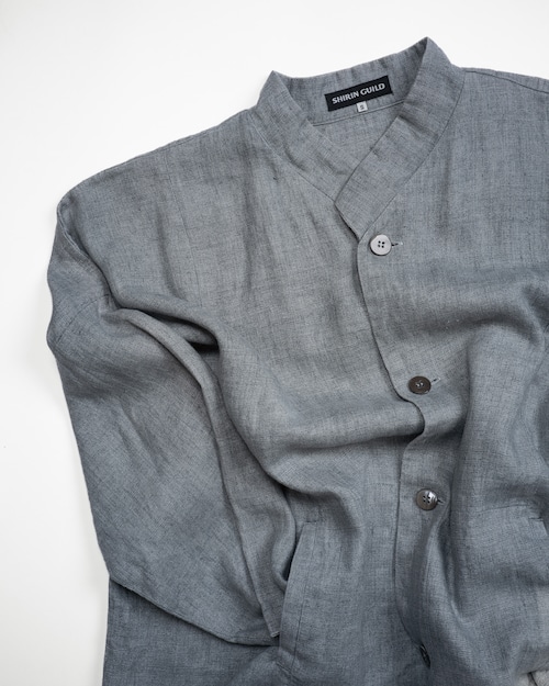 [Late90’s] “SHIRIN GUILD” Flat Pattern Linen Shirt Jacket (Made in England)