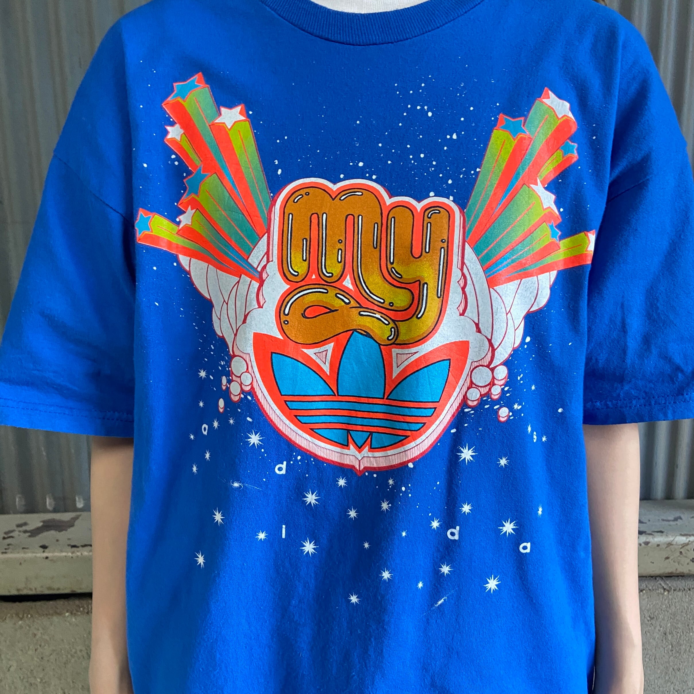 アディダス adidas グラフィック プリント Tシャツ メンズM 古着