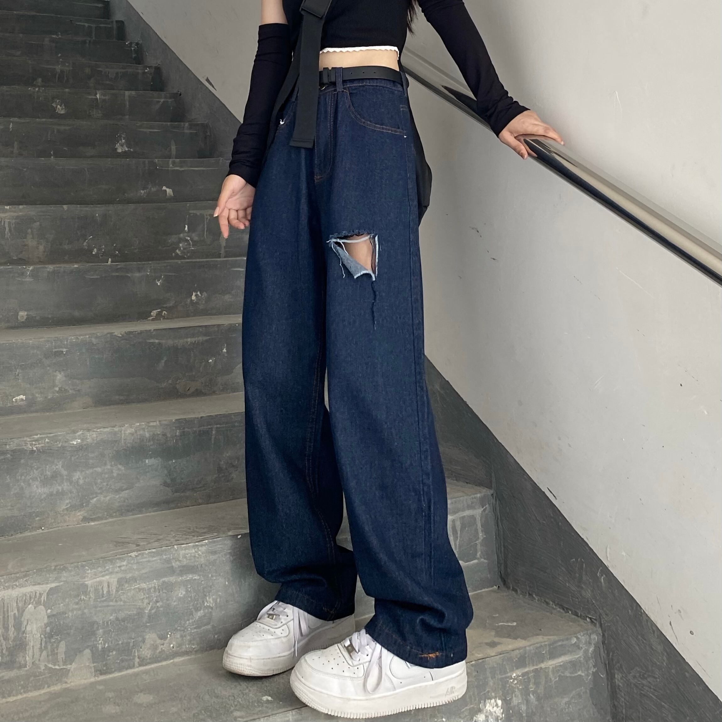 ジーンズ スタイルサマーオータムハイウェストパンツ ストリート かわいい 夏物 秋物 ケッペル4564129886