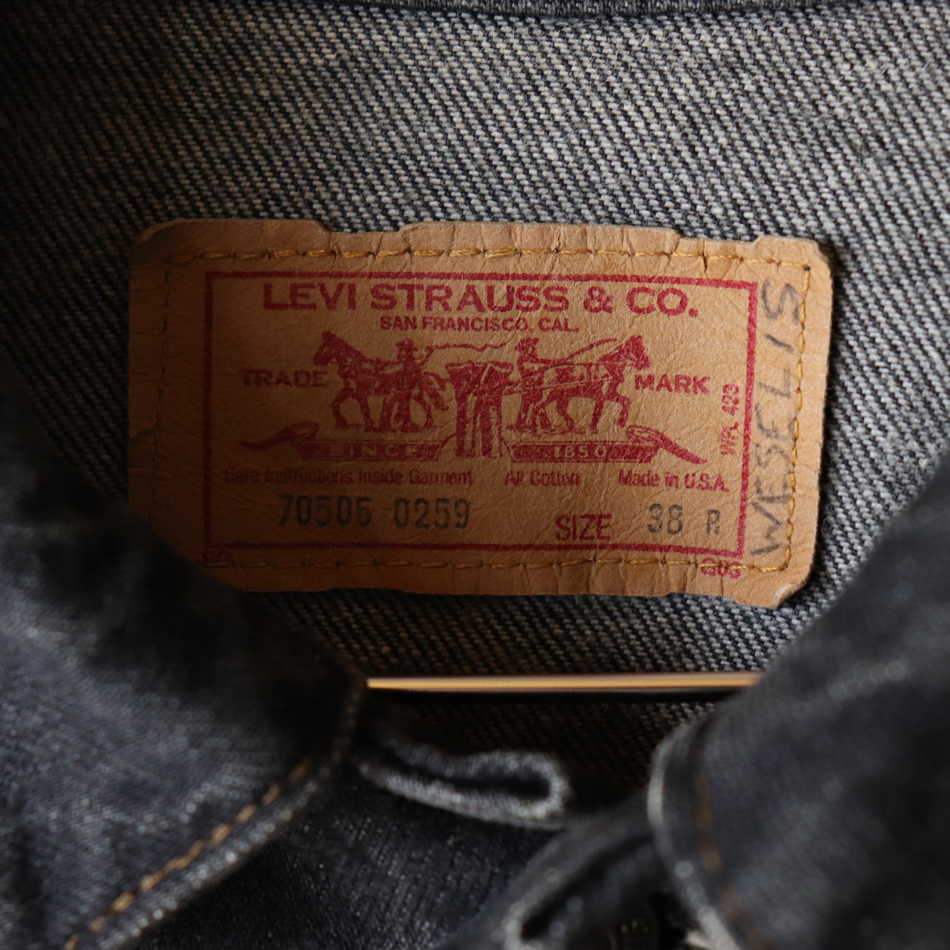 80s 70505 0259 Levi's ブラックデニムジャケット 先染め | LO vintage