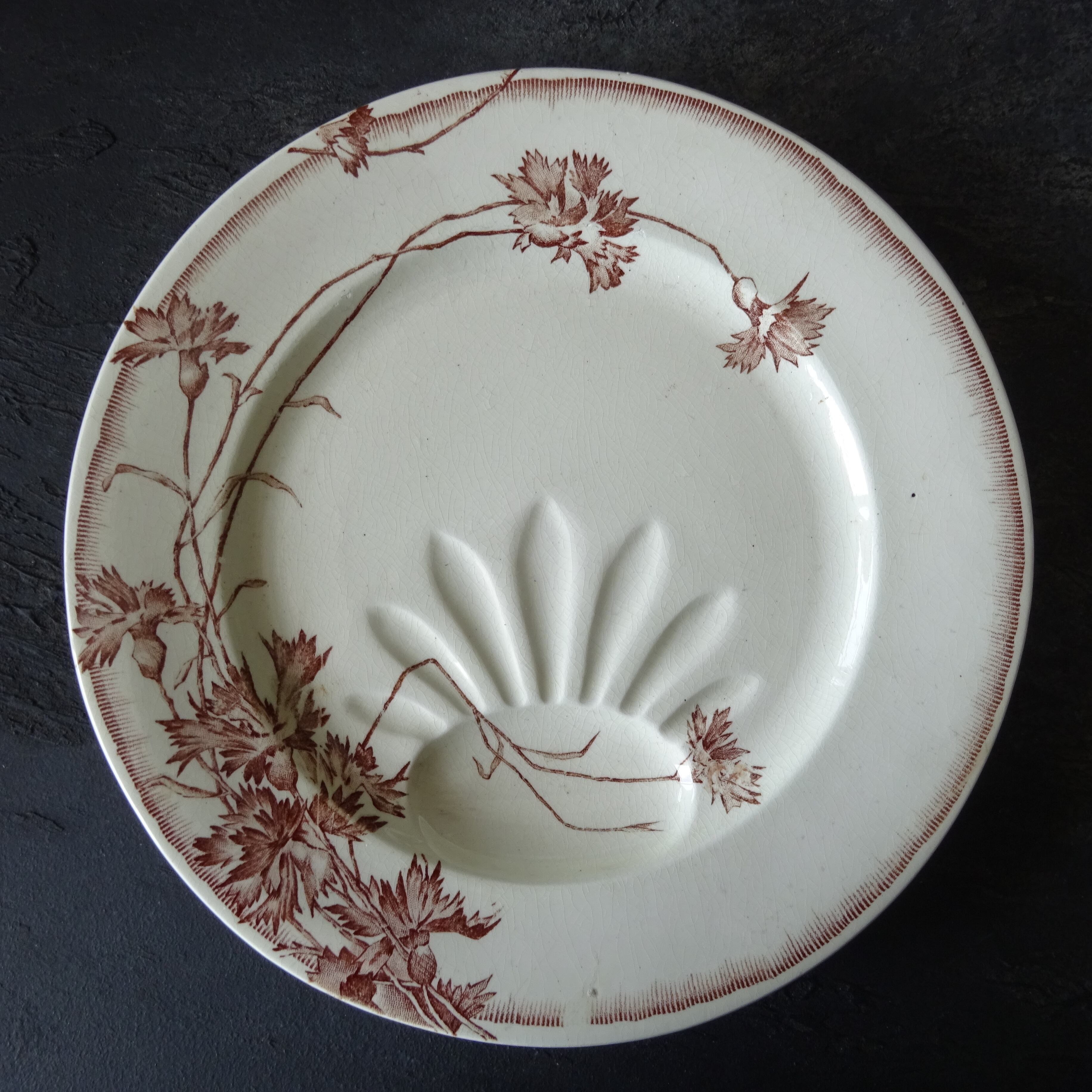 J. V et Cie Bordeaux  modèle《Sce Chevreuse》assiette à asperges・artichaut (A)