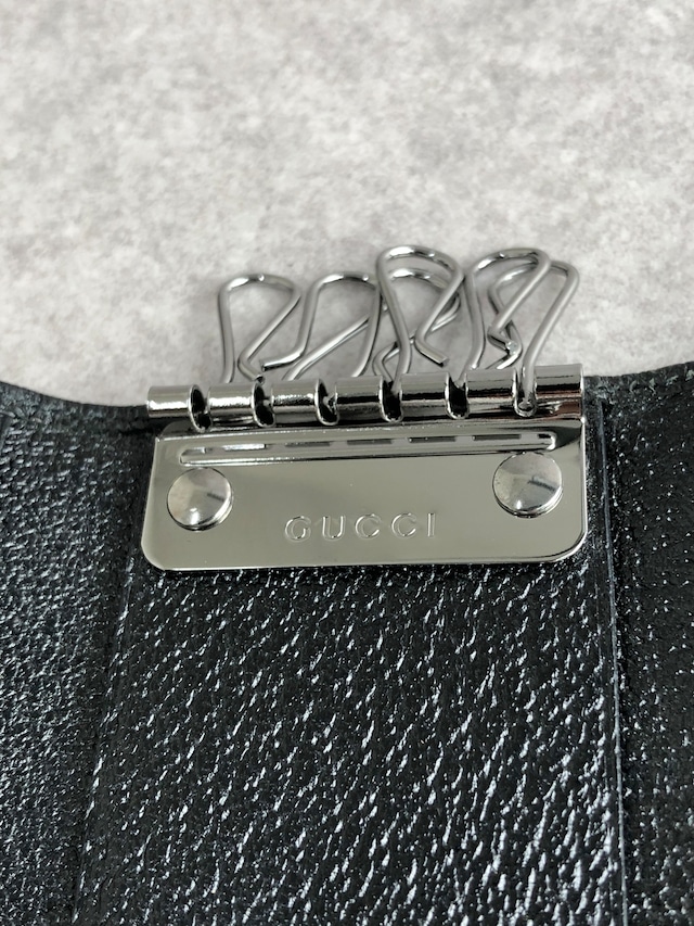 GUCCI グッチ GG柄 キーケース ブラック キャンバス 6連 04564R F40IR 1000 vintage ヴィンテージ オールド ureigf