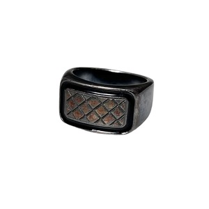 BOTTEGA VENETA black color silver signet ring
