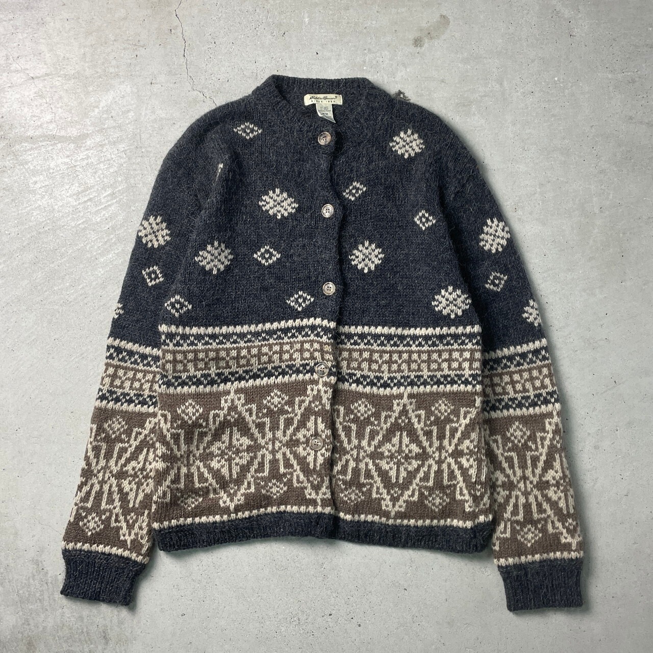 90〜00年代 Eddie Bauer エディーバウアー ウールニットカーディガン 