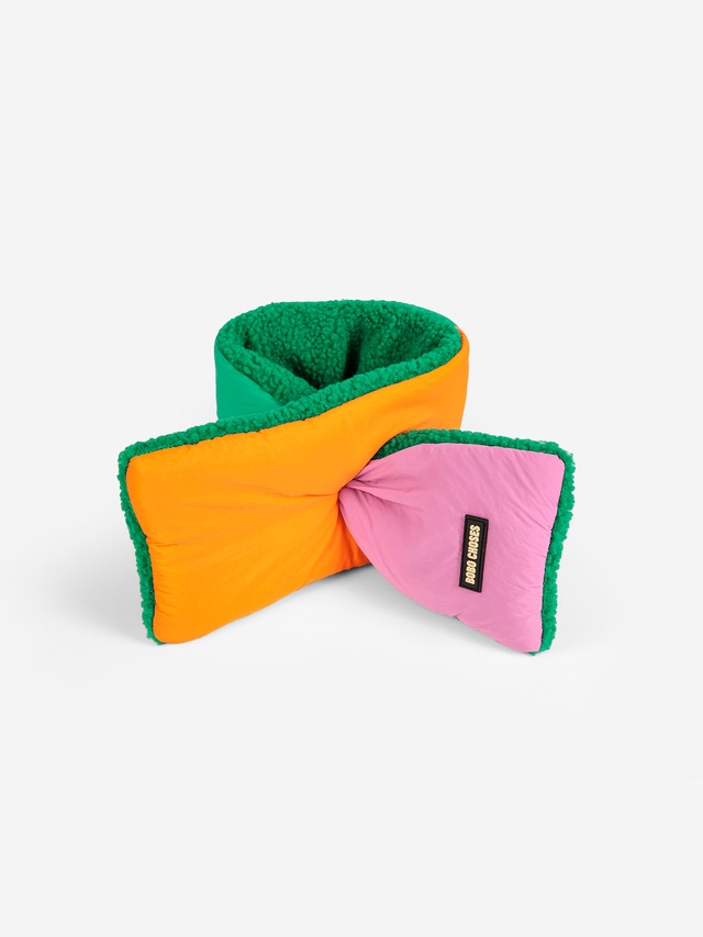 【26AW】BOBOCHOSES(ボボショーズ)Color Block  sheepskin neck warmer pink(onesize)マフラー ネックウォーマー