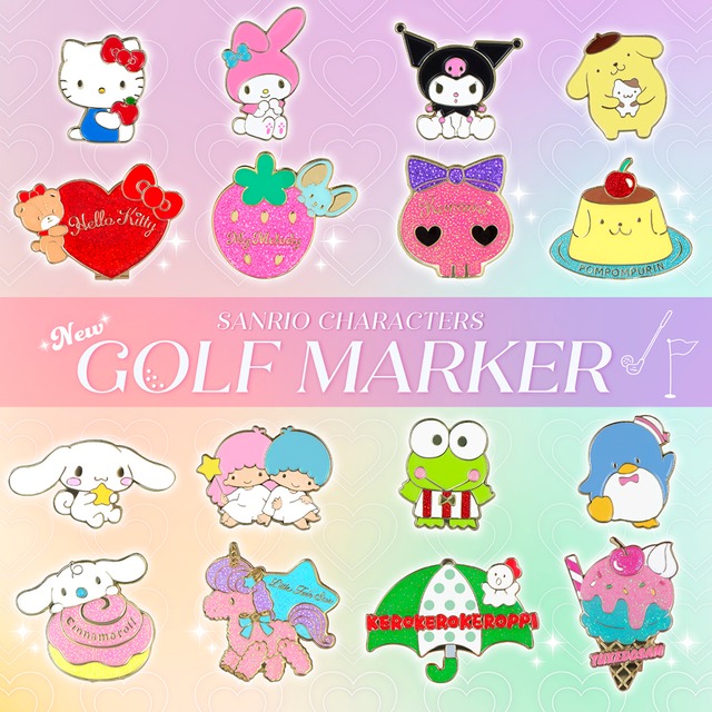 ハローキティ ゴルフマーカー　 サンリオ　 ゴルフ 用品 マグネット おしゃれ かわいい キャラクター マグネット ライセンス商品　KTM003