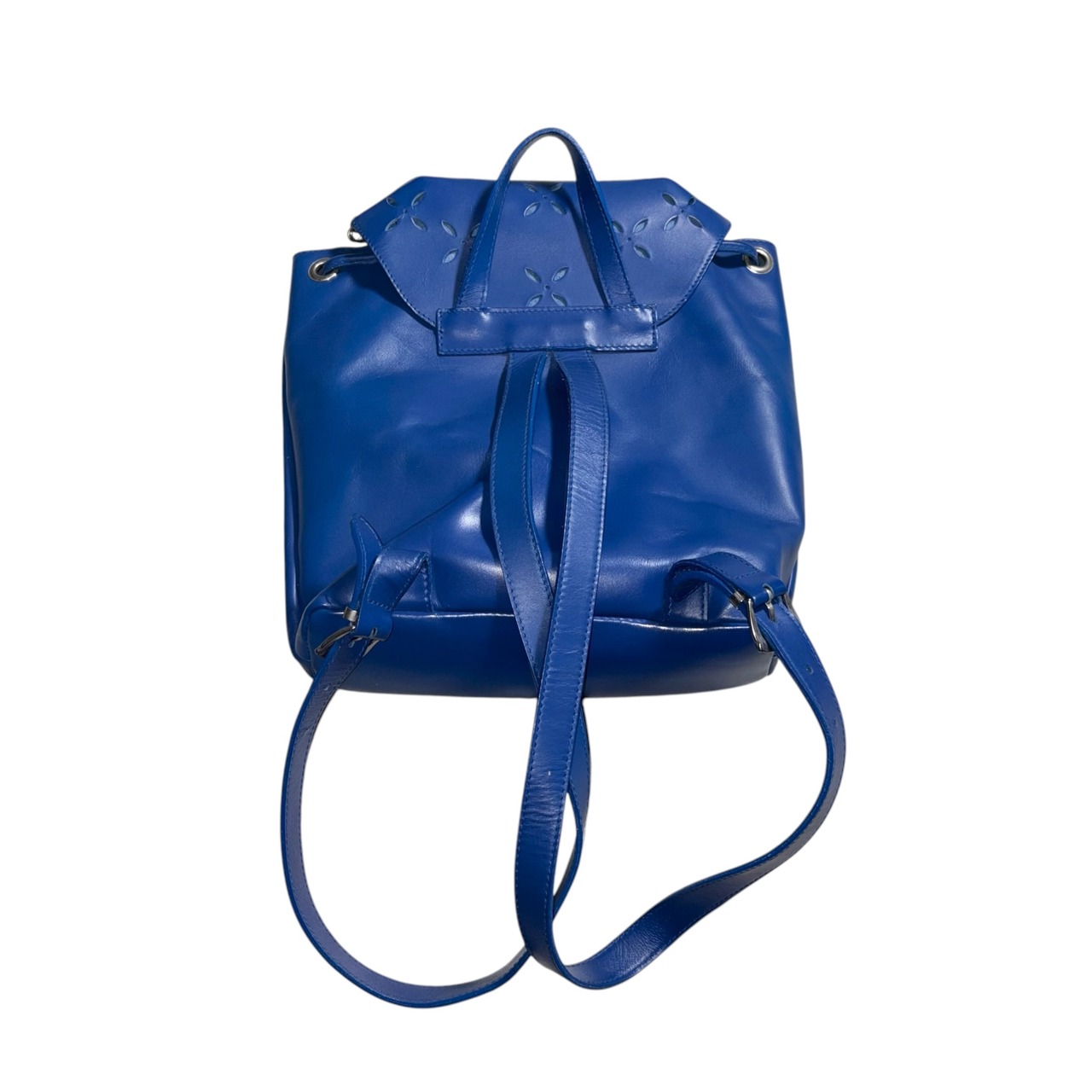 vintage GIANNI VERSACE blue leather backpack