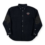 VAN JAC ヴァンヂャケット ワンポイント刺繍 エルボーパッチ BD 長袖シャツ サイズ L /ネイビー