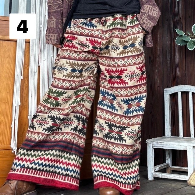 カラフルヤクフレアーパンツ