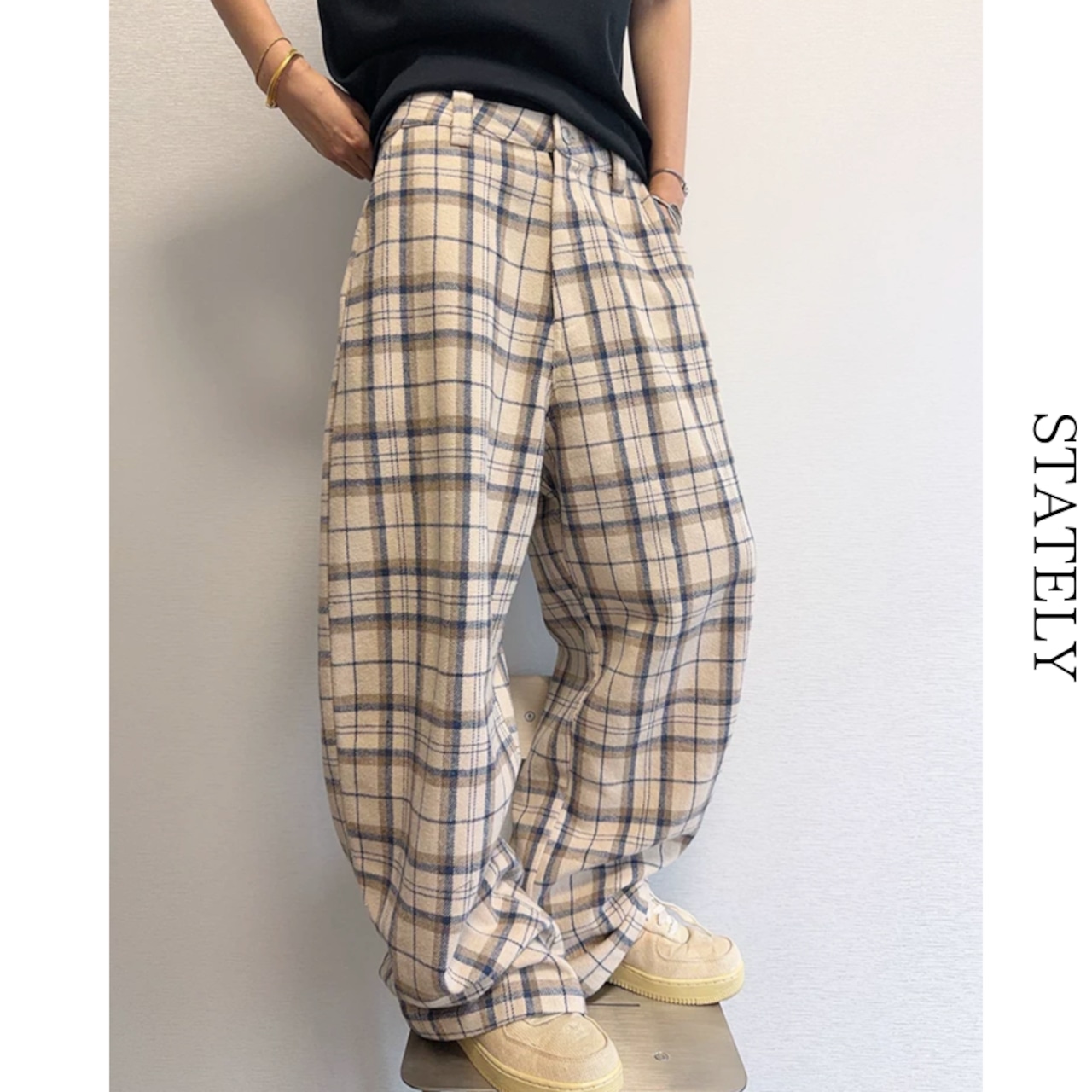 Vintage Plaid ワイドパンツ_B147・画像4