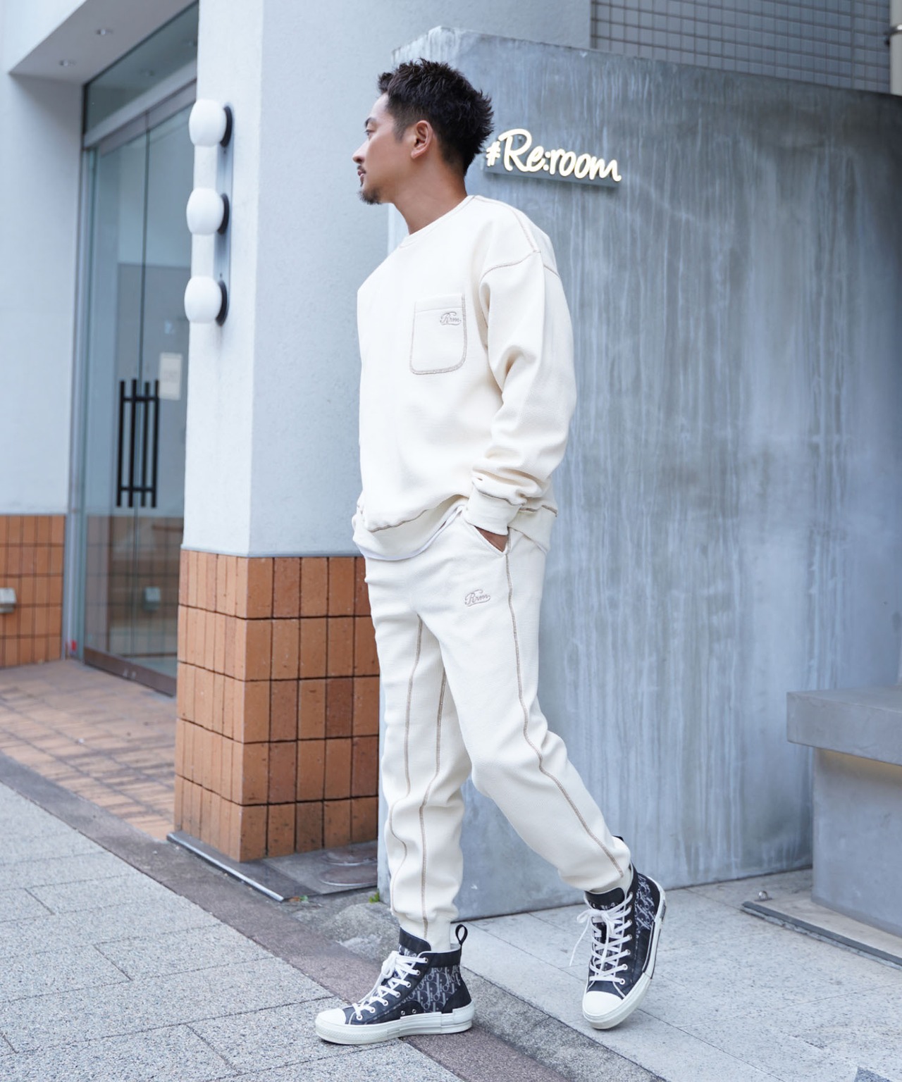 【#Re:room】HEAVY WAFFLE JOG PANTS［REP237］